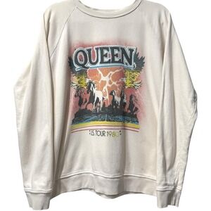 Super Rare Queen Daydreamer US Tour 1980 Cream Crewneck Sweatshirt -‎ Size Small